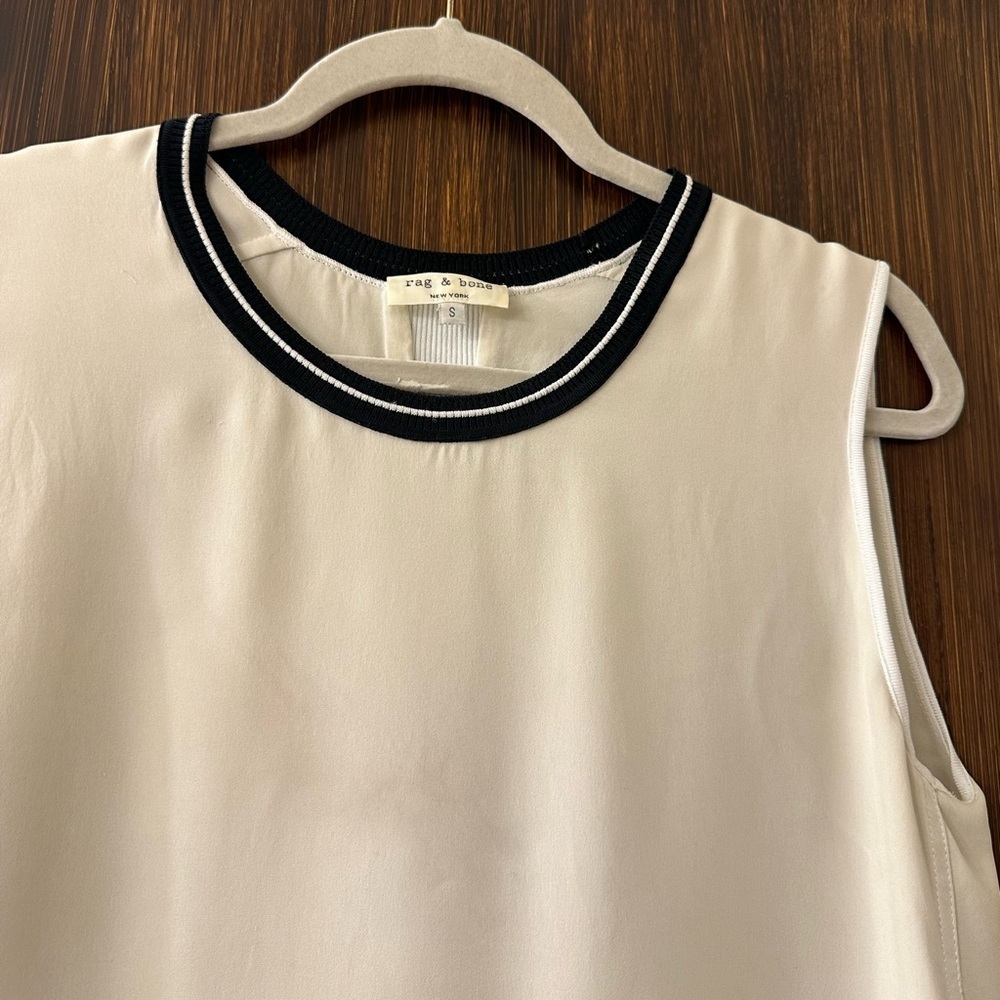Rag & Bone Silk Sleeveless Double layered Top in Ivory (T1) - Picture 4 of 5